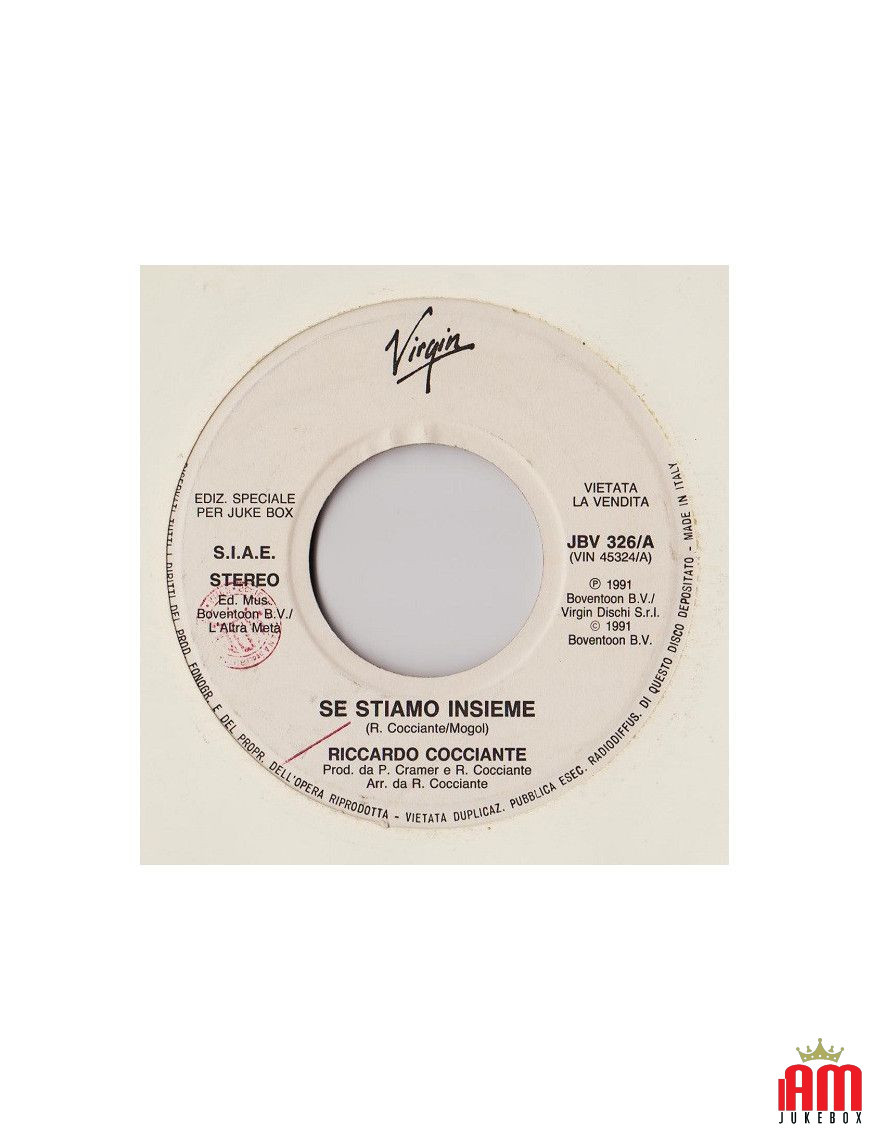 If We Are Together Serenade [Riccardo Cocciante,...] – Vinyl 7", 45 RPM, Jukebox, Stereo [product.brand] 1 - Shop I'm Jukebox 