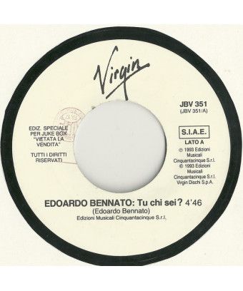 Who are you? [Edoardo Bennato] - Vinyl 7", 45 RPM, Jukebox [product.brand] 1 - Shop I'm Jukebox 