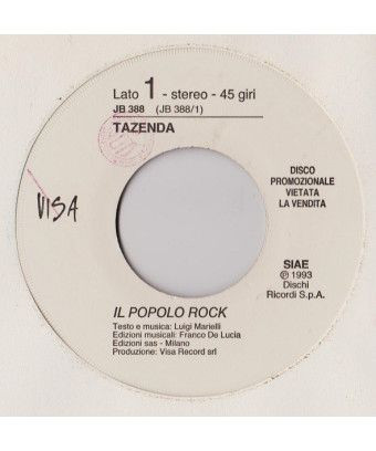 Il Popolo Rock Pio [Tazenda,...] – Vinyl 7", 45 RPM, Promo, Stereo [product.brand] 1 - Shop I'm Jukebox 