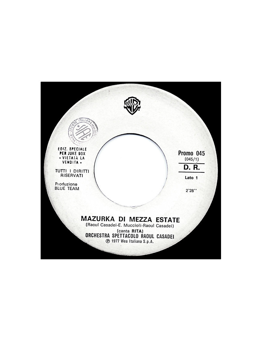  Mazurka Di Mezza Estate   Going Back To My Roots (Parte 1ª) [Orchestra Spettacolo Raoul Casadei,...] - Vinyl 7", 45 RPM,...