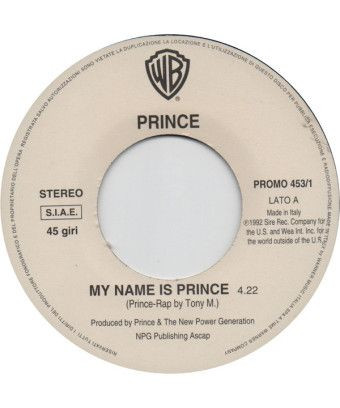 Mon nom est Prince Nell'Acqua [Prince,...] - Vinyl 7", 45 RPM, Promo [product.brand] 1 - Shop I'm Jukebox 