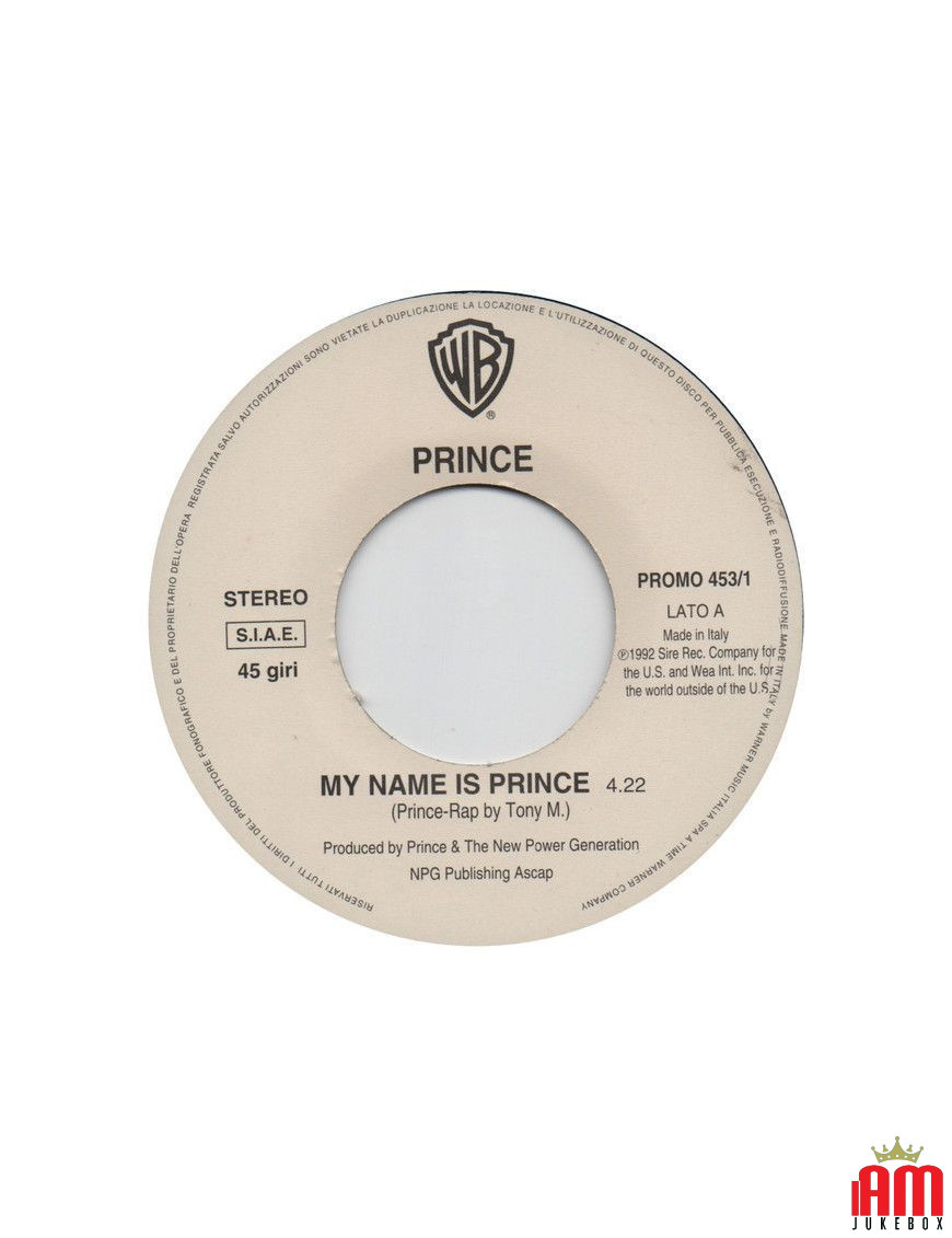 Mon nom est Prince Nell'Acqua [Prince,...] - Vinyl 7", 45 RPM, Promo [product.brand] 1 - Shop I'm Jukebox 