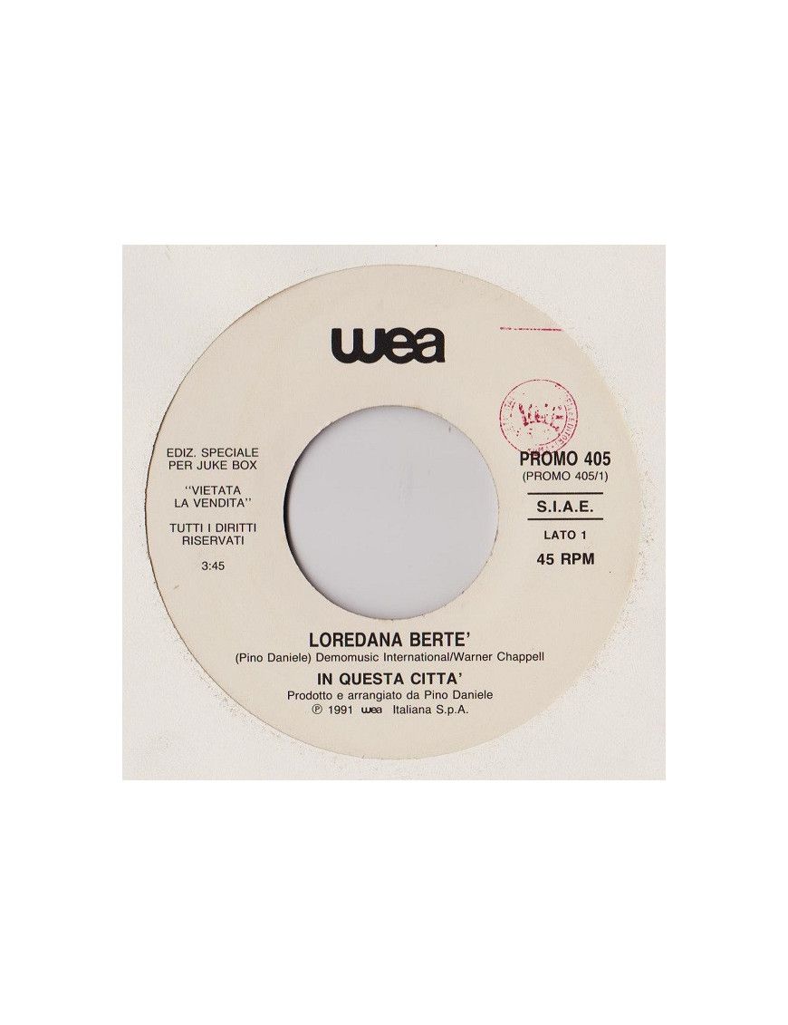 In This City If I Were A Man [Loredana Bertè,...] – Vinyl 7", 45 RPM, Jukebox [product.brand] 1 - Shop I'm Jukebox 