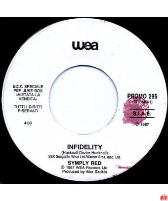 Infidelity Mia Bocca [Simply Red,...] – Vinyl 7", 45 RPM, Jukebox [product.brand] 1 - Shop I'm Jukebox 