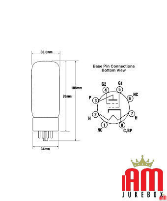 6L6G valve Valves Sylvania Condition: NOS [product.supplier] 1 Valvola 6L6G The 5881 Final output power beam Tetrode valve (also