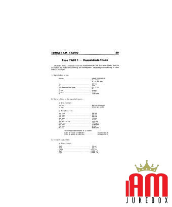 TABC valve 1 Valves [product.brand] Condition: Refurbished [product.supplier] 1 Valvola TABC 1 TABC 1 double diode-triode. Origi