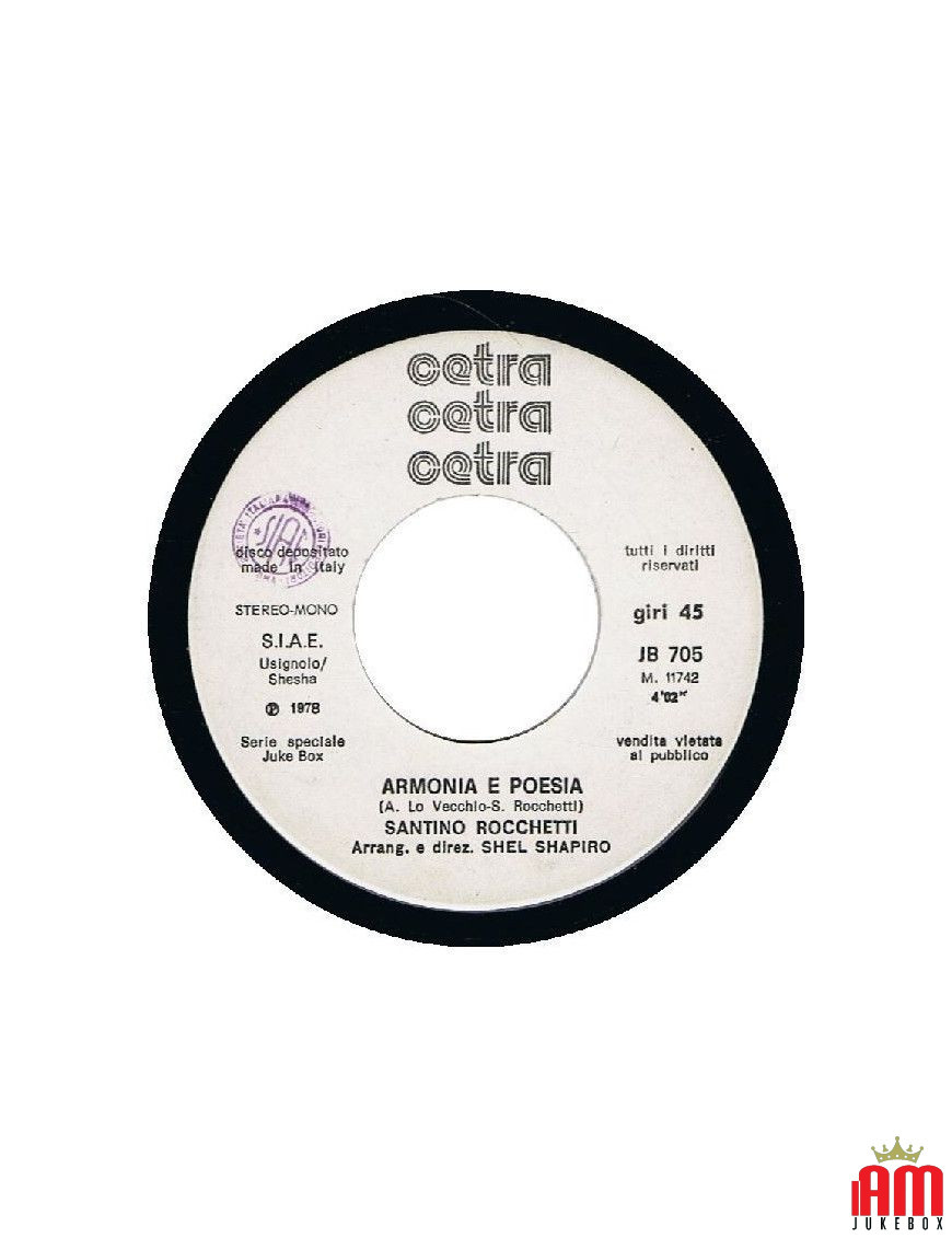 Harmonie Et Poésie Demain, Demain [Santino Rocchetti,...] - Vinyl 7", 45 RPM, Jukebox [product.brand] 1 - Shop I'm Jukebox 