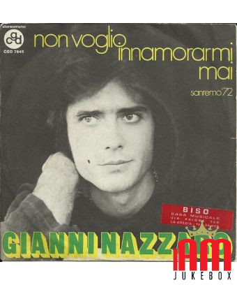 I Don't Want to Fall in Love Ever [Gianni Nazzaro] - Vinyl 7", 45 RPM, Single [product.brand] 1 - Shop I'm Jukebox 