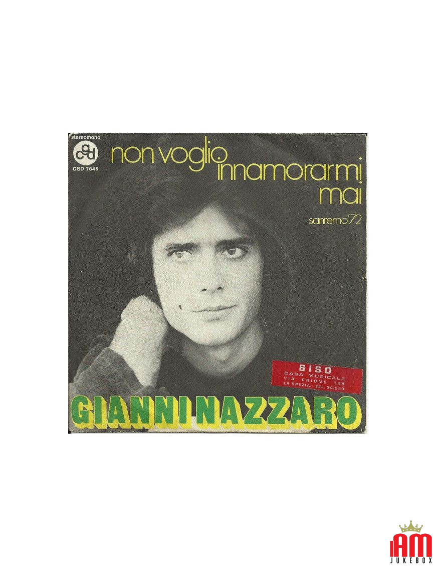 Je ne veux jamais tomber amoureux [Gianni Nazzaro] - Vinyl 7", 45 RPM, Single [product.brand] 1 - Shop I'm Jukebox 