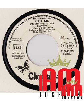 Call Me Collect The Clouds [Blondie,...] – Vinyl 7", 45 RPM, Promo [product.brand] 1 - Shop I'm Jukebox 