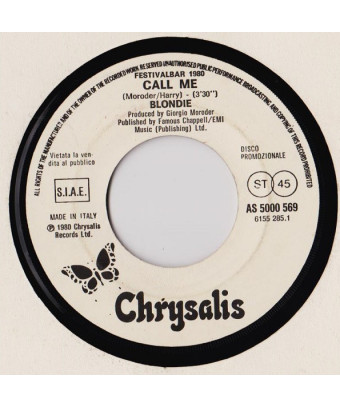 Call Me   Raccogli Le Nuvole [Blondie,...] - Vinyl 7", 45 RPM, Promo
