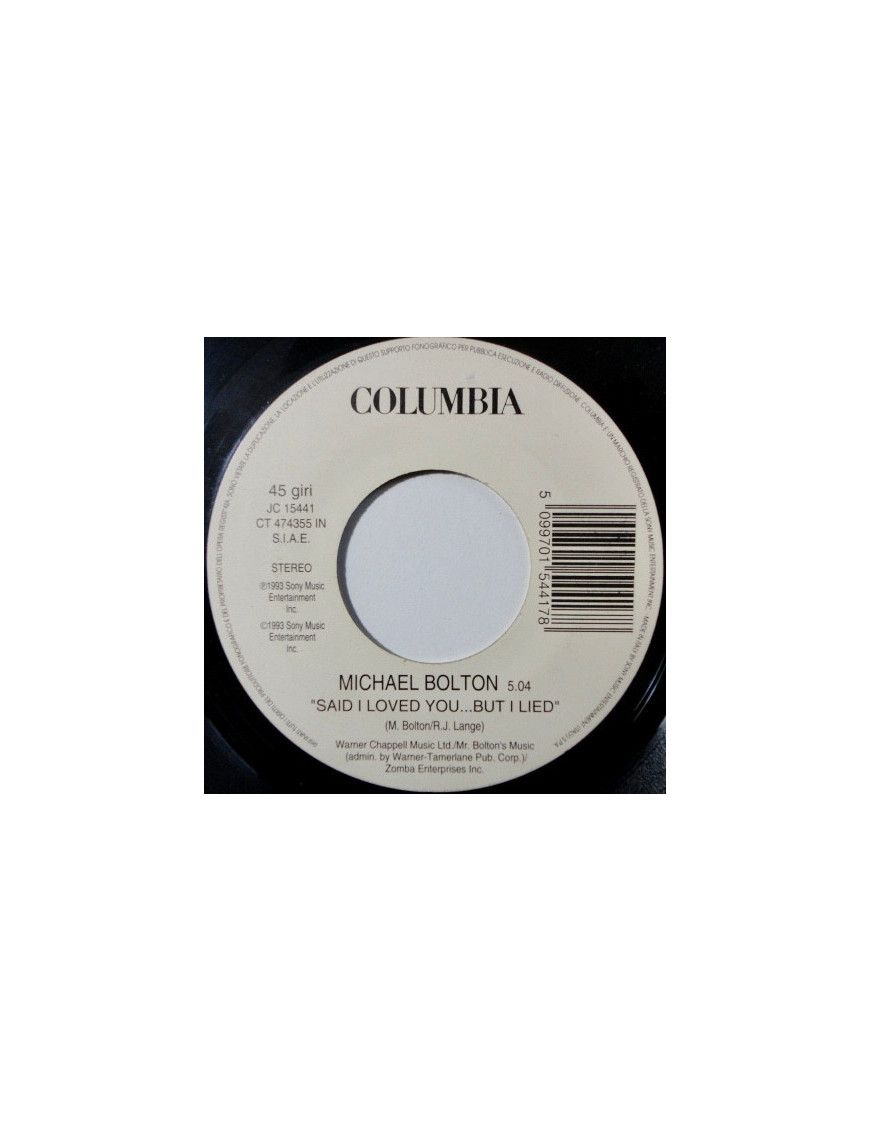 Said I Loved You...But I Lied Escucha Me [Michael Bolton,...] - Vinyl 7", 45 RPM, Promo [product.brand] 1 - Shop I'm Jukebox 