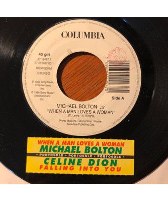 When A Man Loves A Woman Falling Into You [Michael Bolton,...] - Vinyl 7", 45 RPM, Promo [product.brand] 1 - Shop I'm Jukebox 