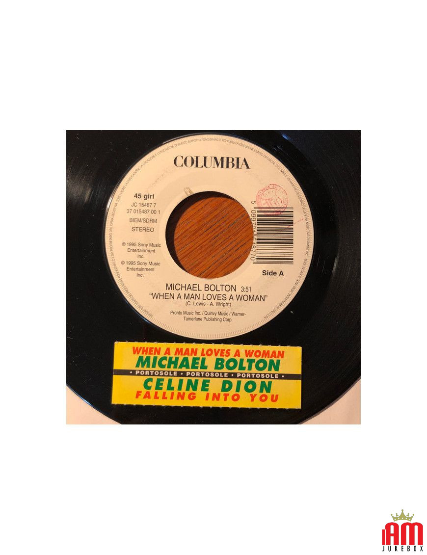 When A Man Loves A Woman Falling Into You [Michael Bolton,...] - Vinyl 7", 45 RPM, Promo [product.brand] 1 - Shop I'm Jukebox 