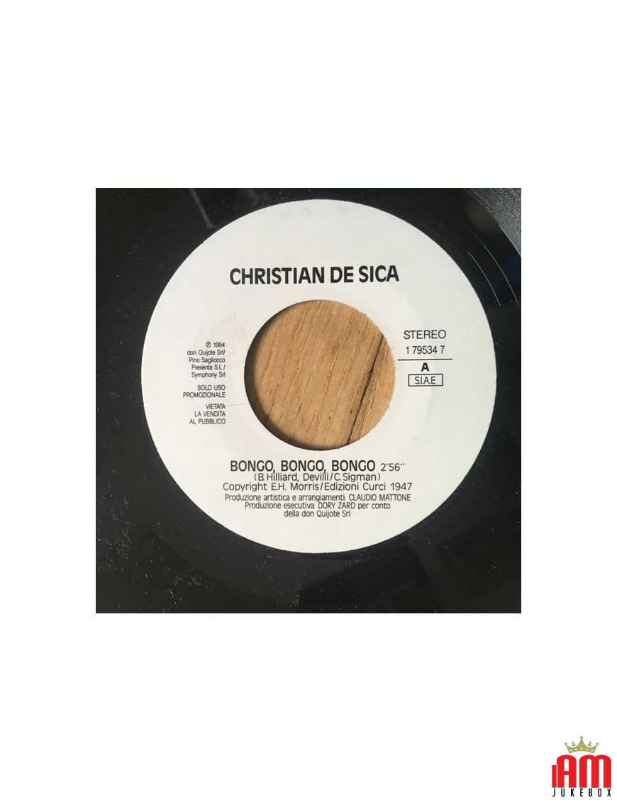 Bongo, Bongo, Bongo [Christian De Sica] - Vinyl 7", 45 RPM, Promo, Stéréo [product.brand] 1 - Shop I'm Jukebox 