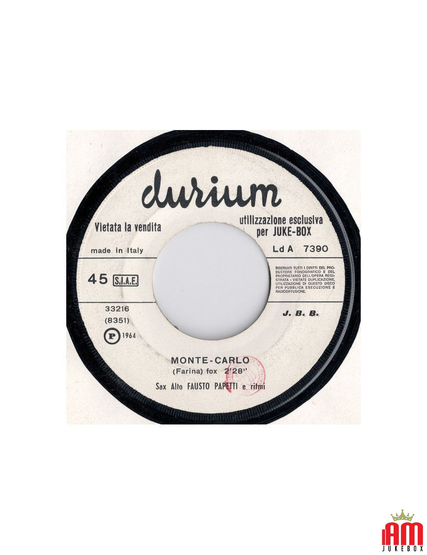 Monte-Carlo Amore Scusami [Fausto Papetti] - Vinyl 7", 45 RPM, Jukebox [product.brand] 1 - Shop I'm Jukebox 