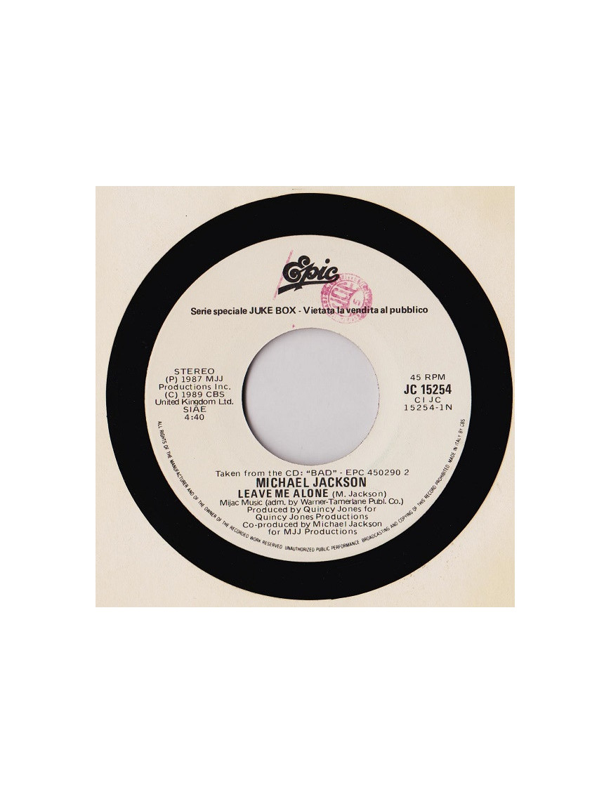 Leave Me Alone   Wages Day [Michael Jackson,...] - Vinyl 7", 45 RPM, Jukebox