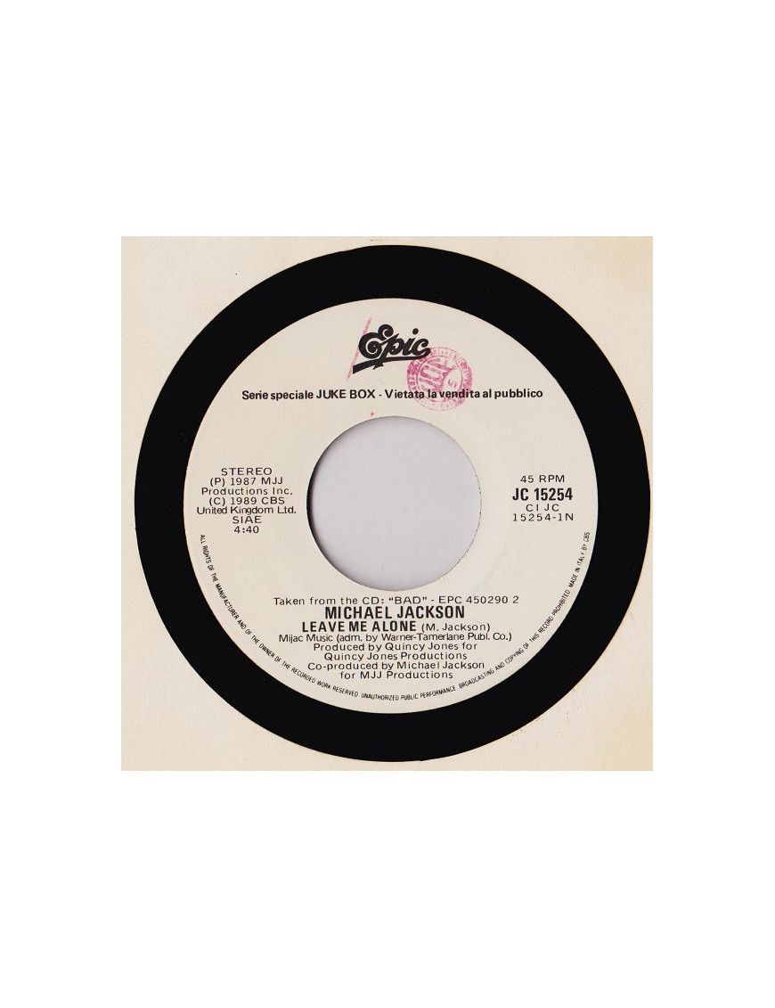 Leave Me Alone Wages Day [Michael Jackson,...] – Vinyl 7", 45 RPM, Jukebox [product.brand] 1 - Shop I'm Jukebox 