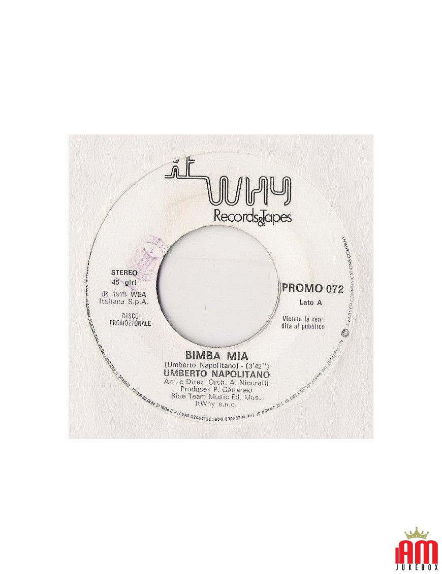 Bimba Mia Amare [Umberto Napolitano,...] - Vinyl 7", 45 RPM, Jukebox, Promo [product.brand] 1 - Shop I'm Jukebox 