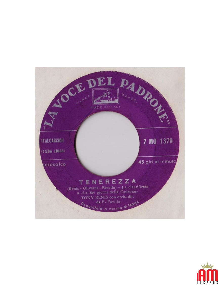 Tenderness [Tony Renis] – Vinyl 7", 45 RPM [product.brand] 1 - Shop I'm Jukebox 