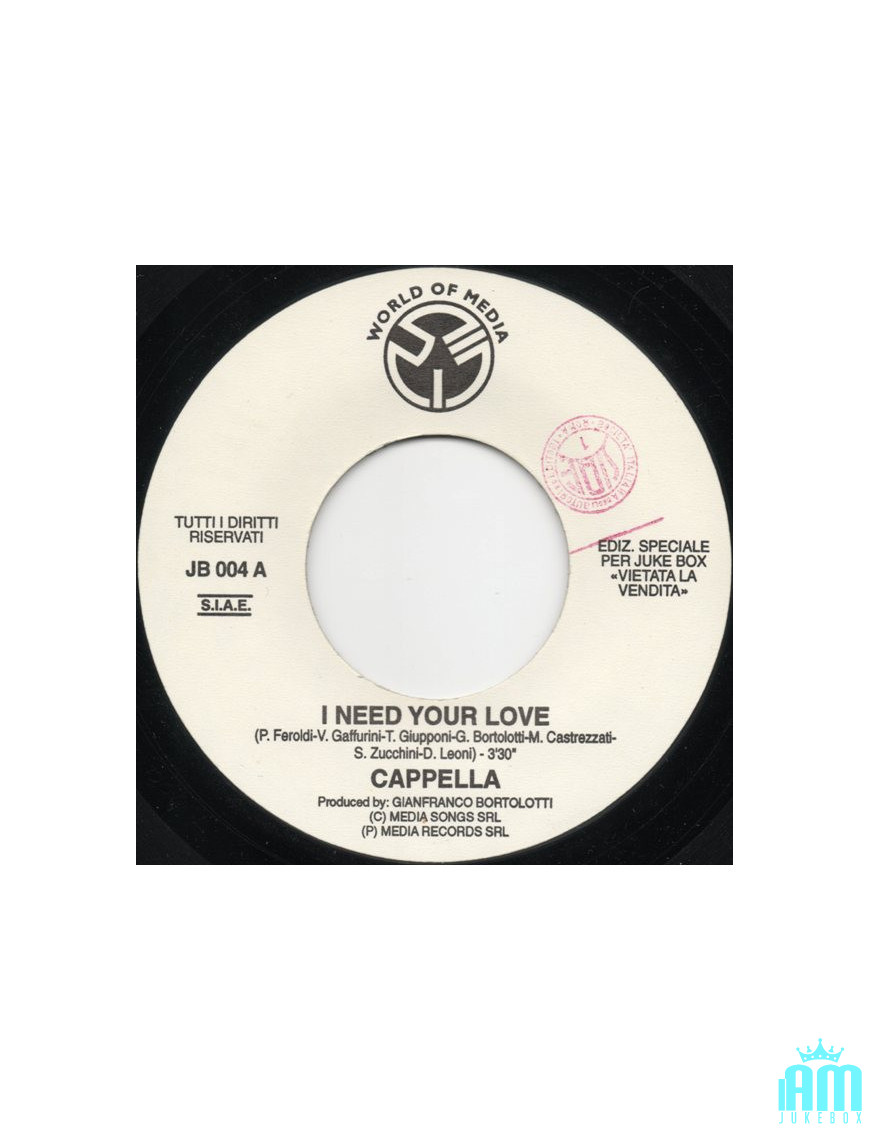 I Need Your Love Angels' Symphony [Cappella,...] - Vinyle 7", 45 RPM, Jukebox [product.brand] 1 - Shop I'm Jukebox 