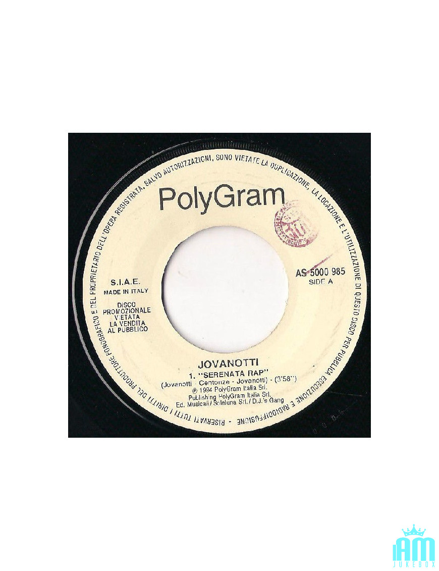 Serenata Rap Cambio [Jovanotti,...] – Vinyl 7", 45 RPM, Promo [product.brand] 1 - Shop I'm Jukebox 