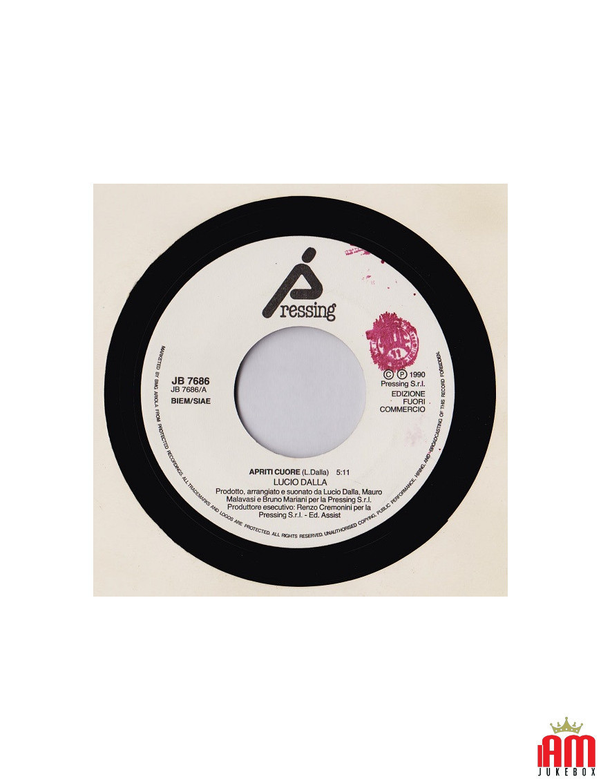 Apriti Cuore Viva [Lucio Dalla,...] – Vinyl 7", 45 RPM, Promo [product.brand] 1 - Shop I'm Jukebox 