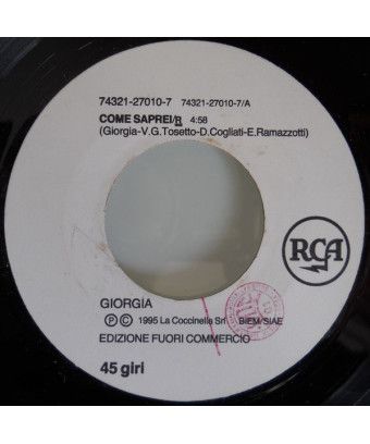 Come Saprei In Amore [Giorgia,...] - Vinyle 7", 45 RPM, Promo [product.brand] 1 - Shop I'm Jukebox 