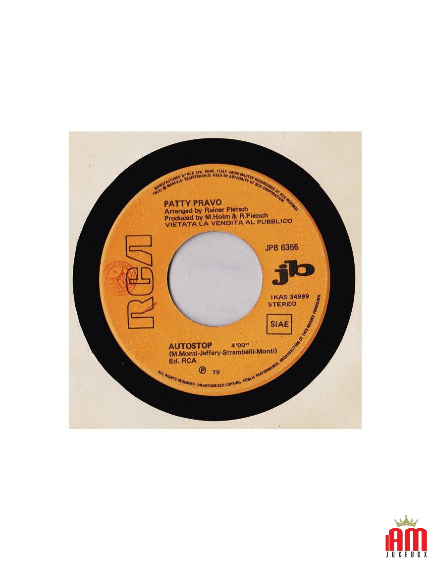 Hitchhiking Ahi Maria [Patty Pravo,...] – Vinyl 7", 45 RPM, Jukebox, Stereo [product.brand] 1 - Shop I'm Jukebox 