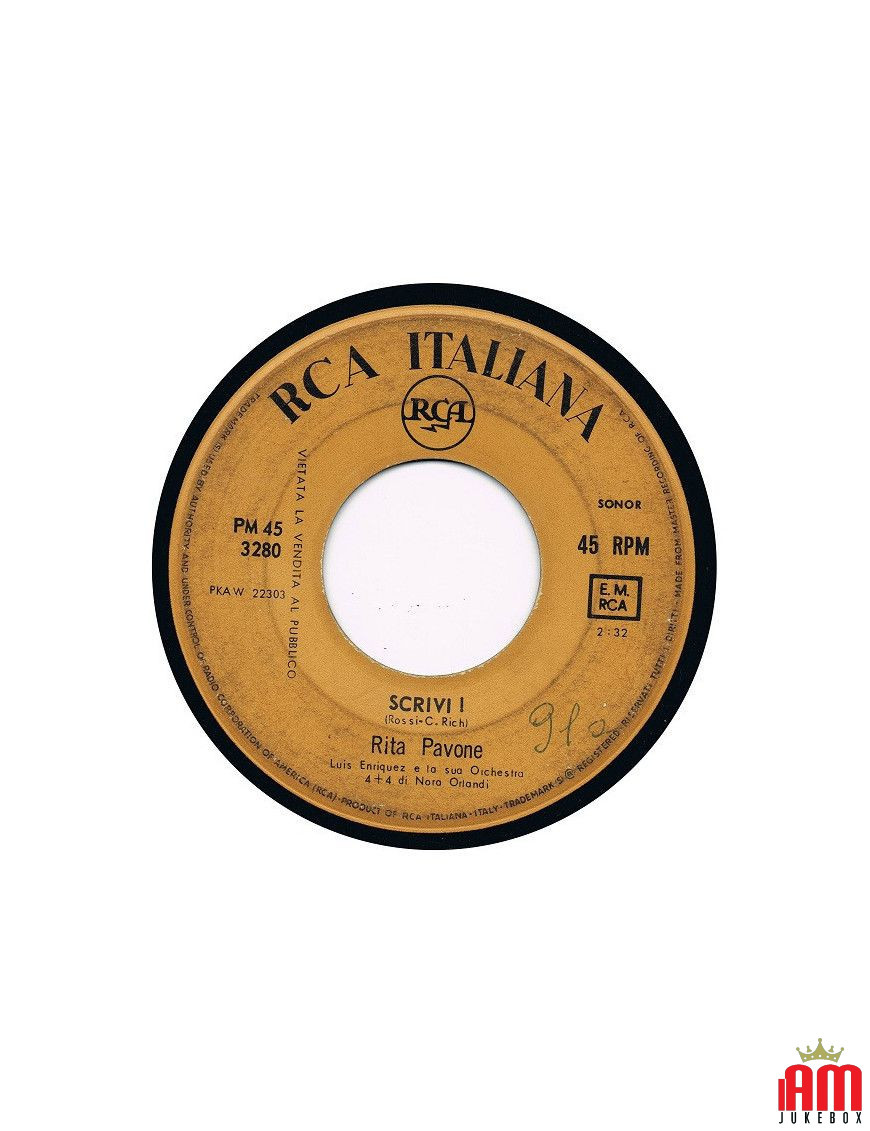 Scrivi! Ti Vorrei Parlare [Rita Pavone] - Vinyl 7", 45 RPM, Jukebox [product.brand] 1 - Shop I'm Jukebox 