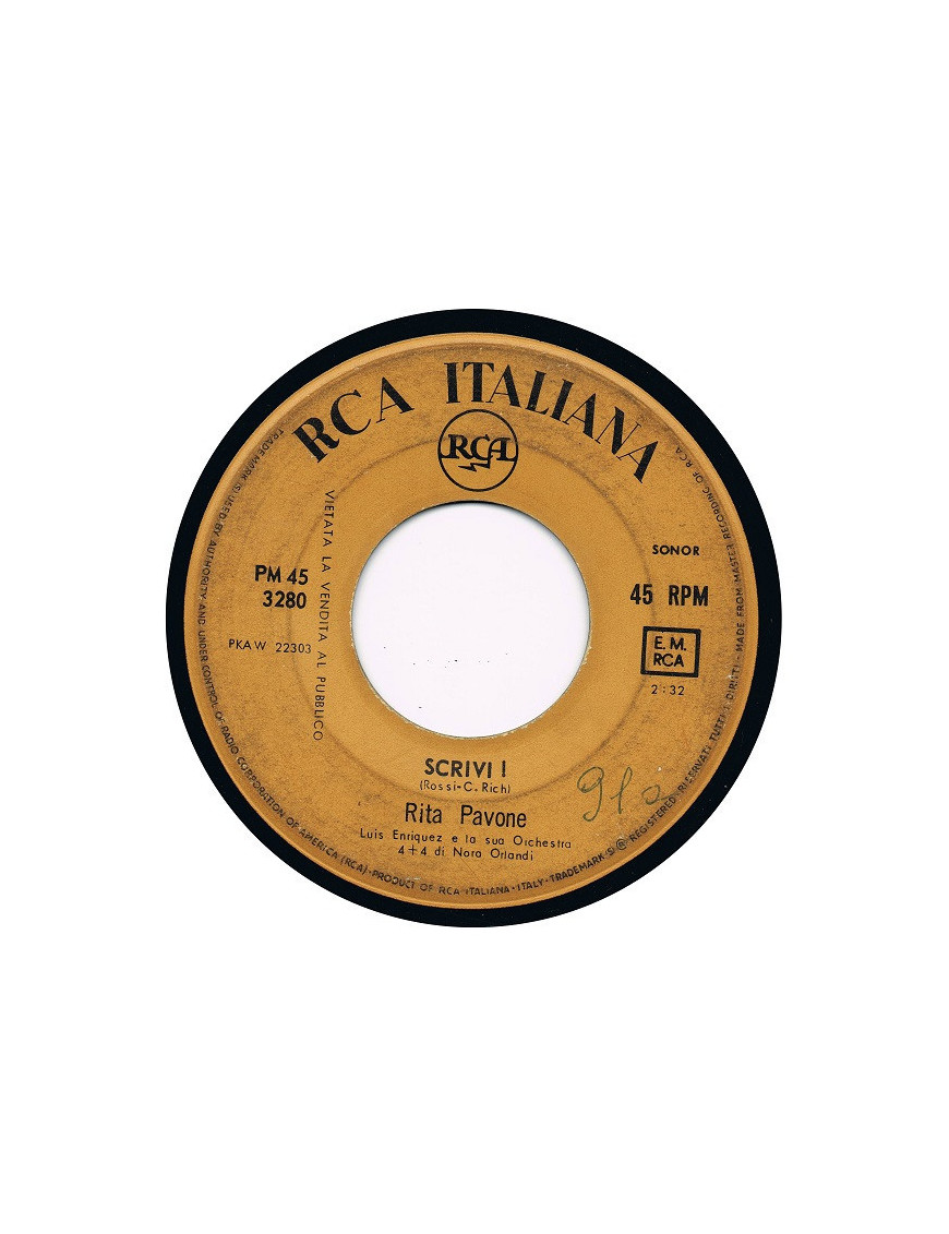 You write! I would like to speak to you [Rita Pavone] - Vinyl 7", 45 RPM, Jukebox [product.brand] 1 - Shop I'm Jukebox 