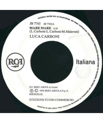 Mare Mare   It's My Life [Luca Carboni,...] - Vinyl 7", 45 RPM, Promo