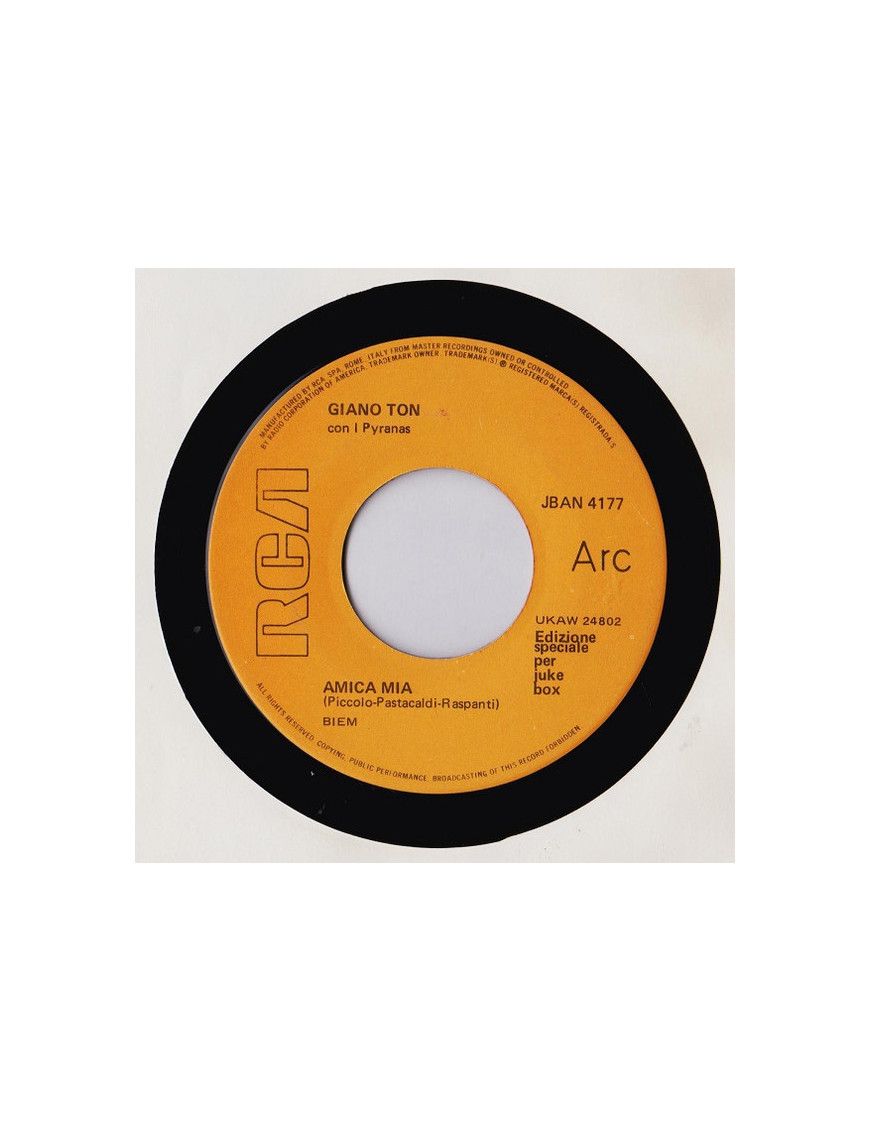 Amica Mia [Giano Ton] – Vinyl 7", 45 RPM, Jukebox, Mono [product.brand] 1 - Shop I'm Jukebox 