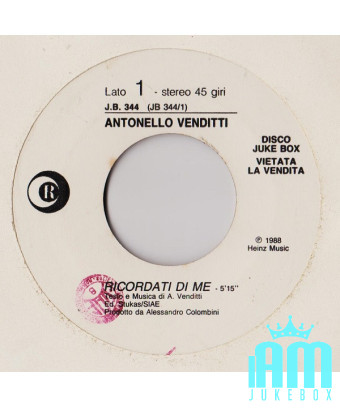 Remember Me [Antonello Venditti] – Vinyl 7", 45 RPM, Jukebox, Stereo [product.brand] 1 - Shop I'm Jukebox 