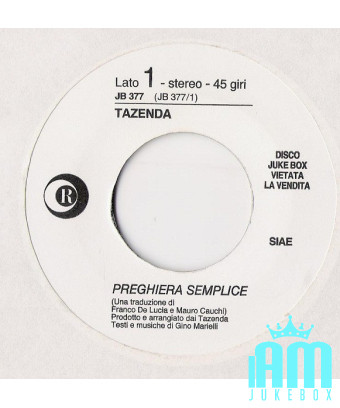 Simple SOS Prayer [Tazenda,...] – Vinyl 7", 45 RPM, Jukebox [product.brand] 1 - Shop I'm Jukebox 