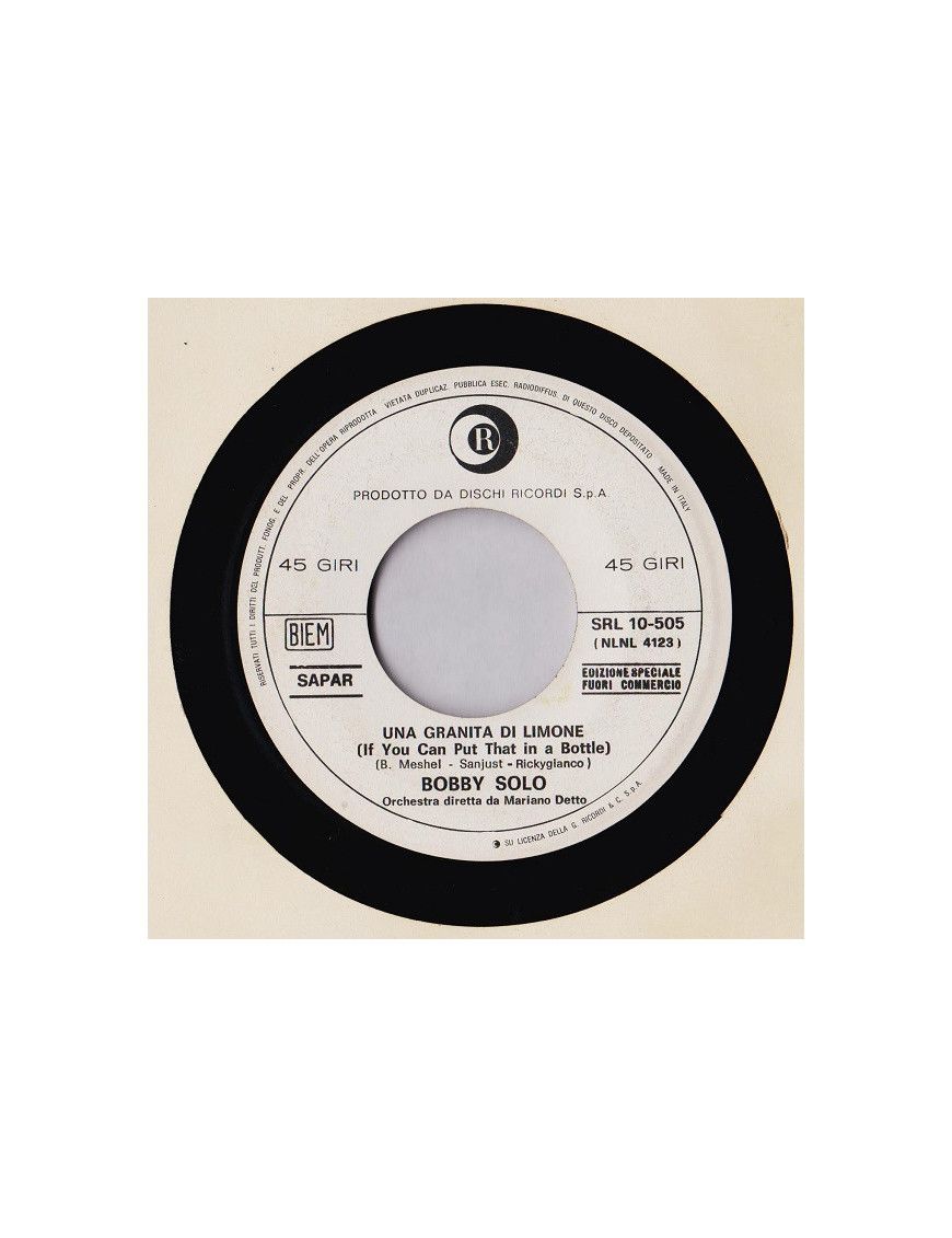 Una Granita Di Lemon If You Can Put That In A Bottle [Bobby Solo] - Vinyl 7", 45 RPM, Promo [product.brand] 1 - Shop I'm Jukebox