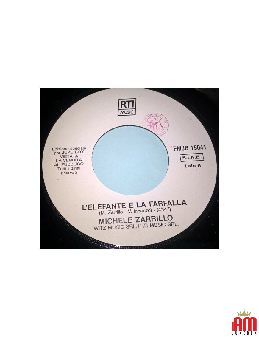 L'éléphant et le papillon sur la porte [Michele Zarrillo,...] - Vinyl 7", 45 RPM, Jukebox [product.brand] 1 - Shop I'm Jukebox 