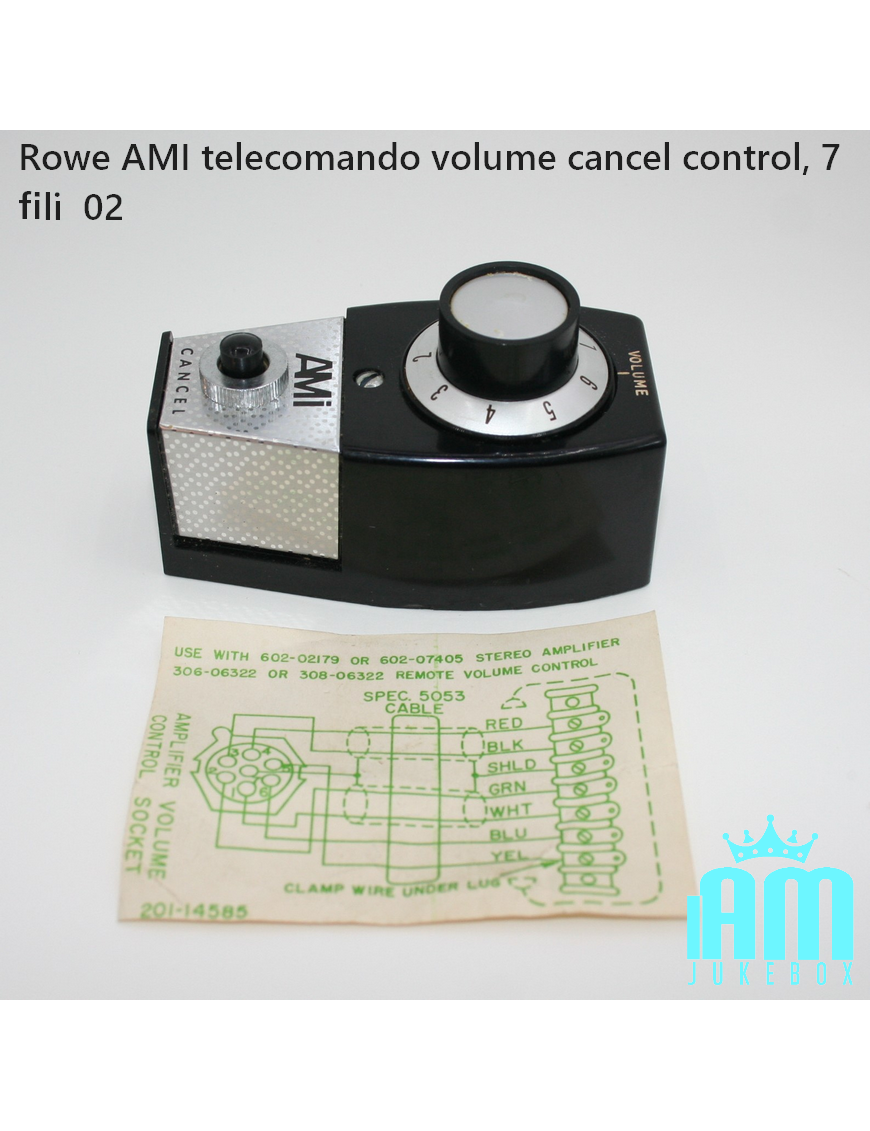 Contrôle du volume/annulation à distance Rowe AMI, 7 fils pour les premiers juke-box Rowe.