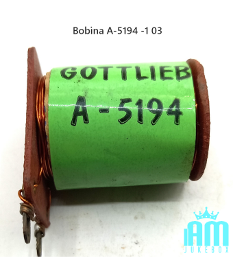 coil A-5194 Solinoids Gottlieb Condition: NOS [product.supplier] 1 coil A-5194 For electromechanical pinball machines (without d