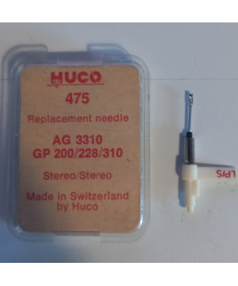 Turntable needle: AG 3310, Gp200/228/310 (Huco 475) Jukebox and turntable needles Philips Condition: NOS [product.supplier] 1 Tu
