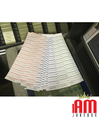 100 étiquettes perforées de titre de juke box en vinyle blanc couleurs mélangées originales [product.brand] 1 - Shop I'm Jukebox