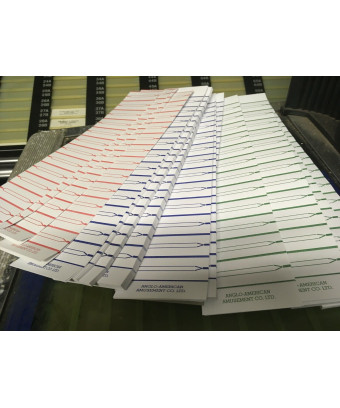 100 étiquettes perforées de titre de juke box en vinyle blanc couleurs mélangées originales