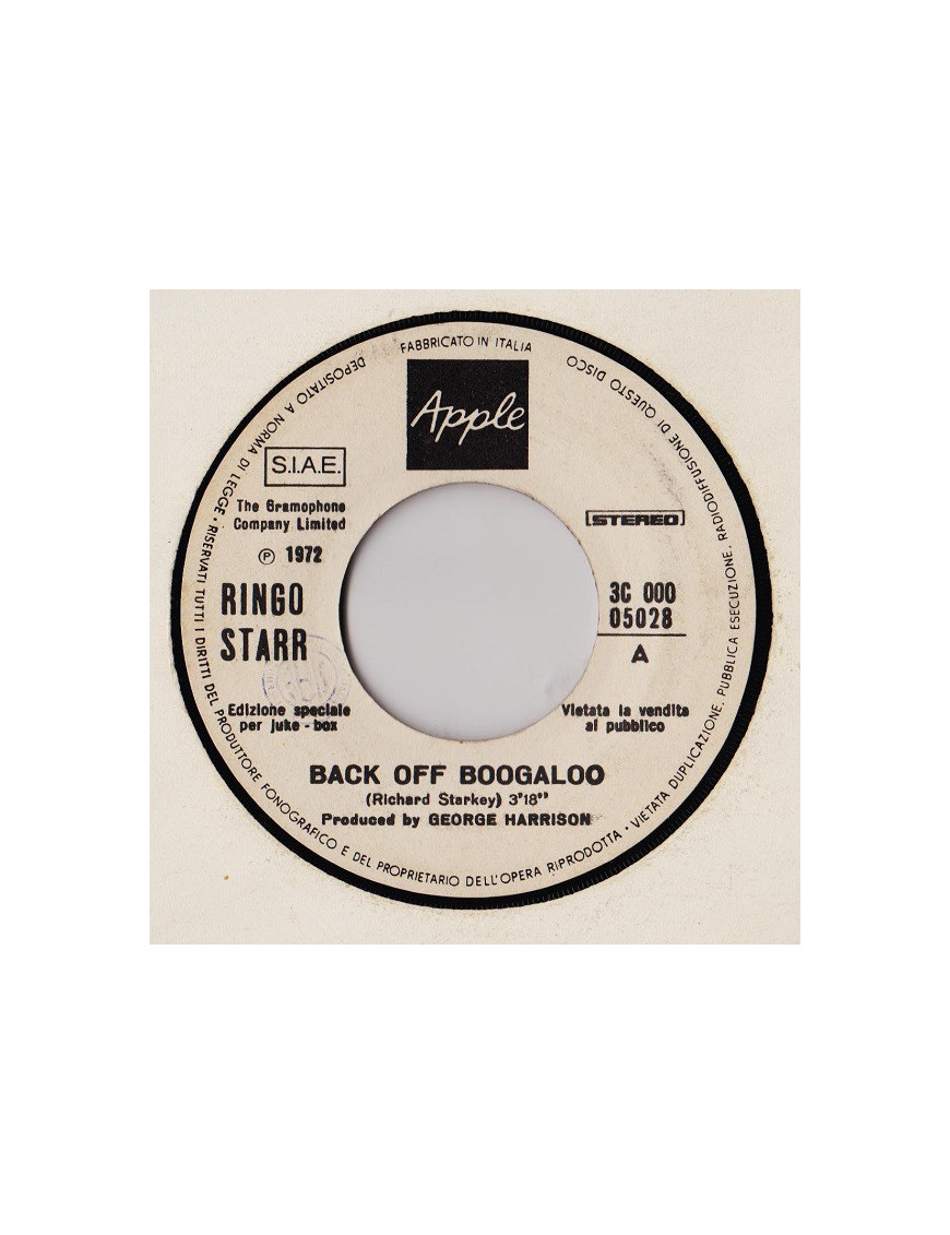 Back Off Boogaloo [Ringo Starr] - Vinyle 7", 45 tr/min, Jukebox, Stéréo [product.brand] 1 - Shop I'm Jukebox 