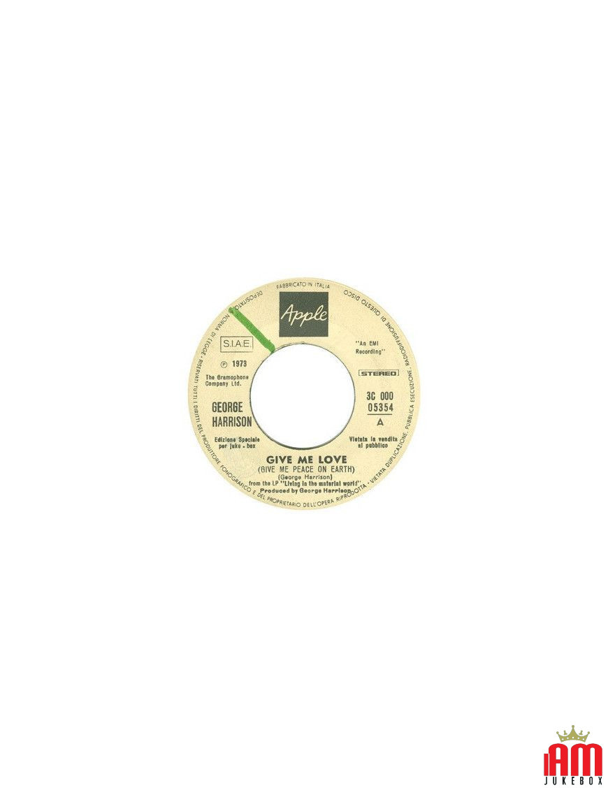 Give Me Love (Give Me Peace On Earth) [George Harrison] - Vinyl 7", 45 RPM, Jukebox