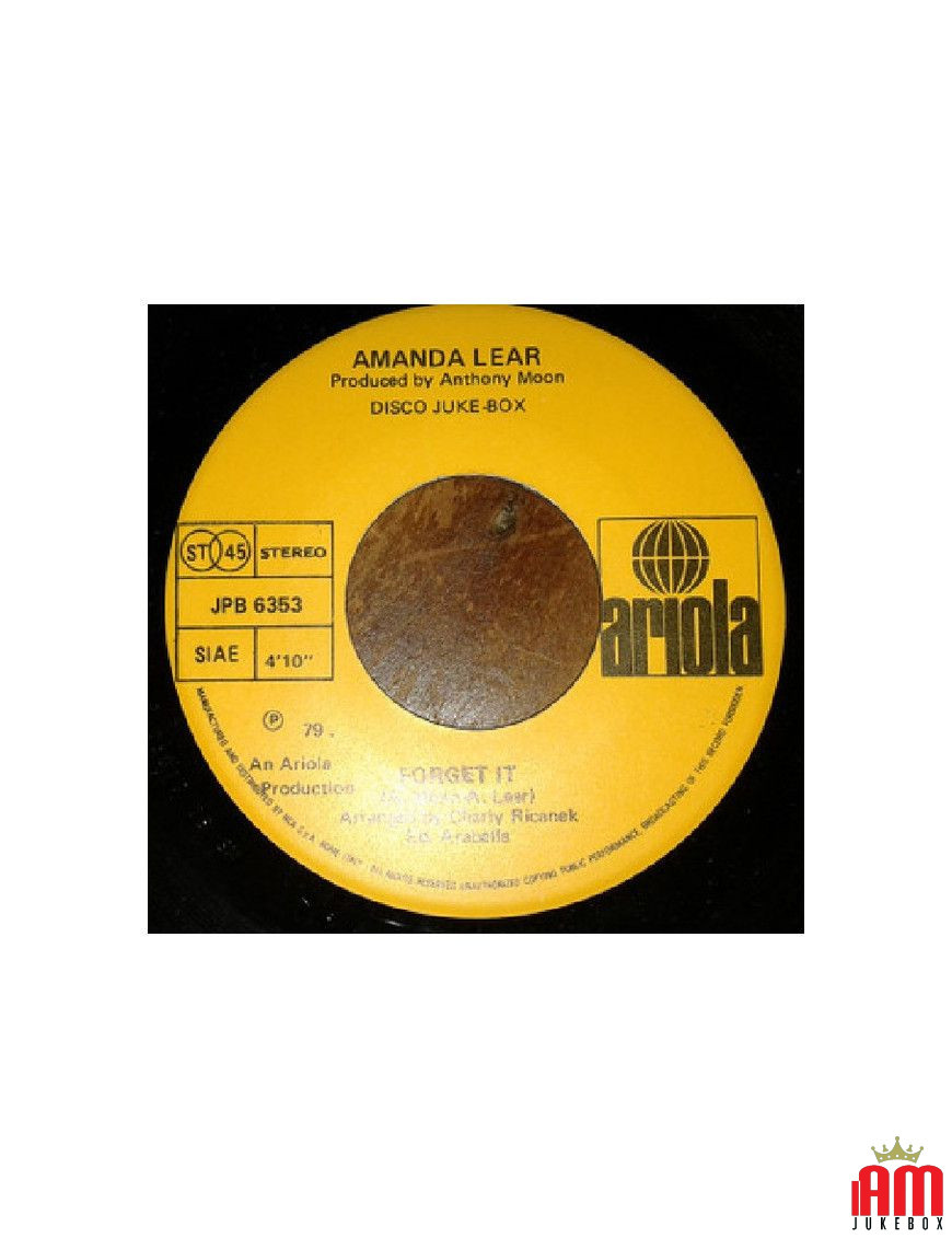 Forget It   Canzone Per Susy [Amanda Lear,...] - Vinyl 7", 45 RPM, Jukebox, Stereo