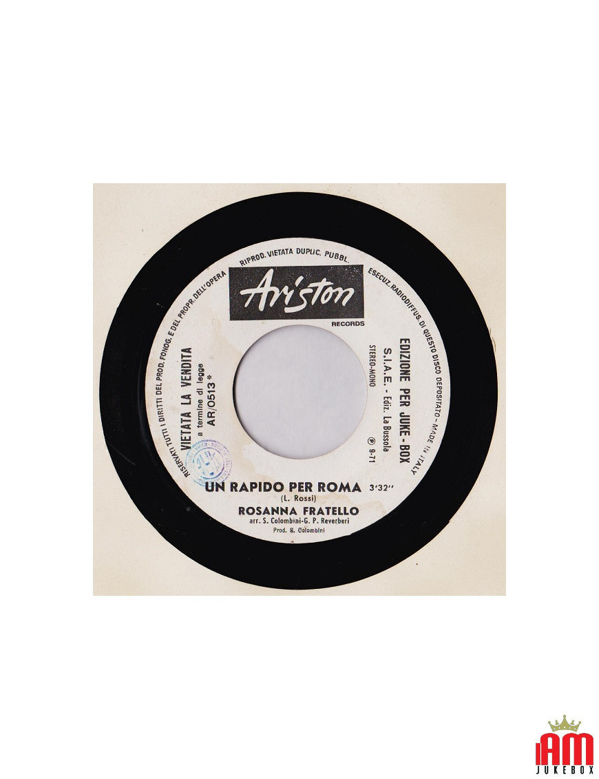 Demain est un autre jour (The Wonders You Perform) A Rapido Per Roma [Ornella Vanoni,...] - Vinyl 7", 45 RPM, Jukebox [product.b