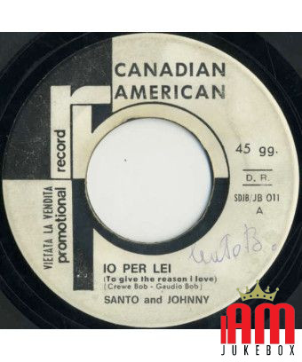 Io Per Lei Nell'Oscurità [Santo & Johnny,...] - Vinyl 7", 45 RPM, Promo [product.brand] 1 - Shop I'm Jukebox 