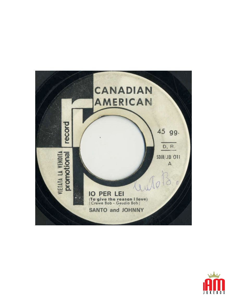 I For Her In The Darkness [Santo & Johnny,...] - Vinyl 7", 45 RPM, Promo [product.brand] 1 - Shop I'm Jukebox 