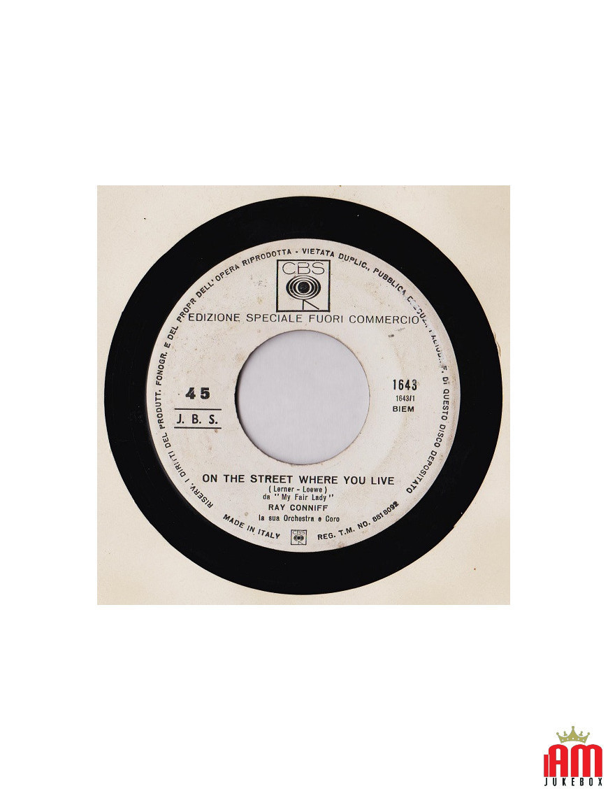 Dans la rue où vous vivez [Ray Conniff And His Orchestra & Chorus] - Vinyle 7", 45 RPM, Promo [product.brand] 1 - Shop I'm Jukeb