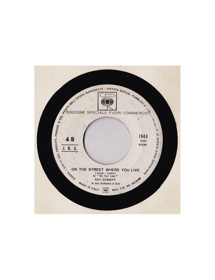 On The Street Where You Live [Ray Conniff And His Orchestra & Chorus] - Vinyl 7", 45 RPM, Promo [product.brand] 1 - Shop I'm Juk